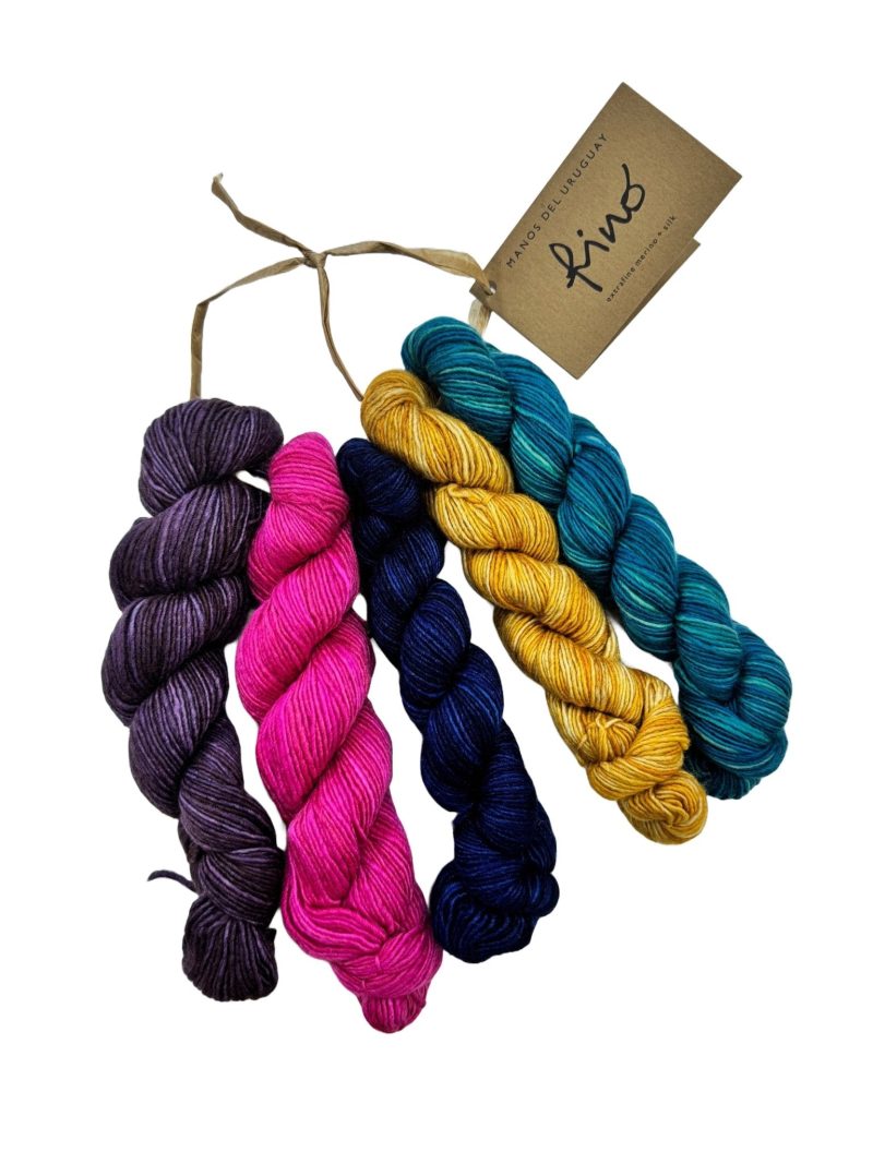 yarn manos del uruguay fino mini skein set jewel tones 199414