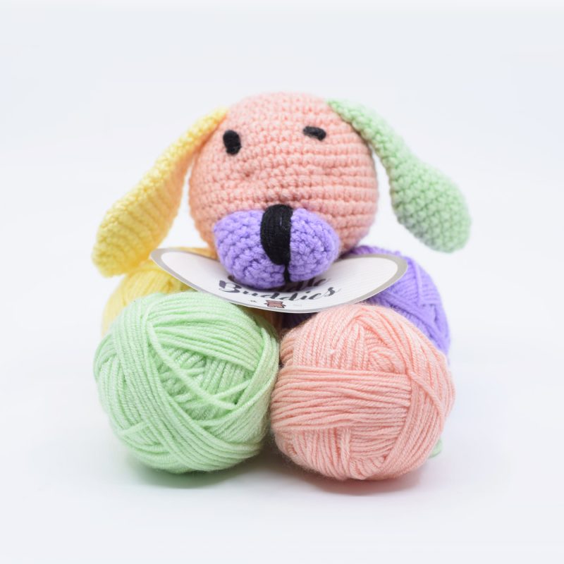 yarn plymouth yarns cuddle buddies kit 203 dog pastel 843273054444 777136